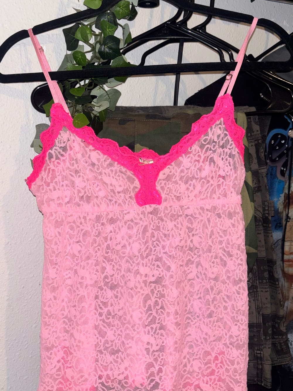 Victoria's Secret Sexy Little Things pink lace camisole